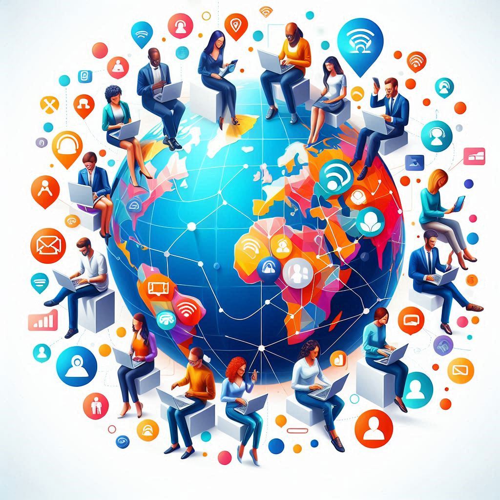 Global business communication icon (3)